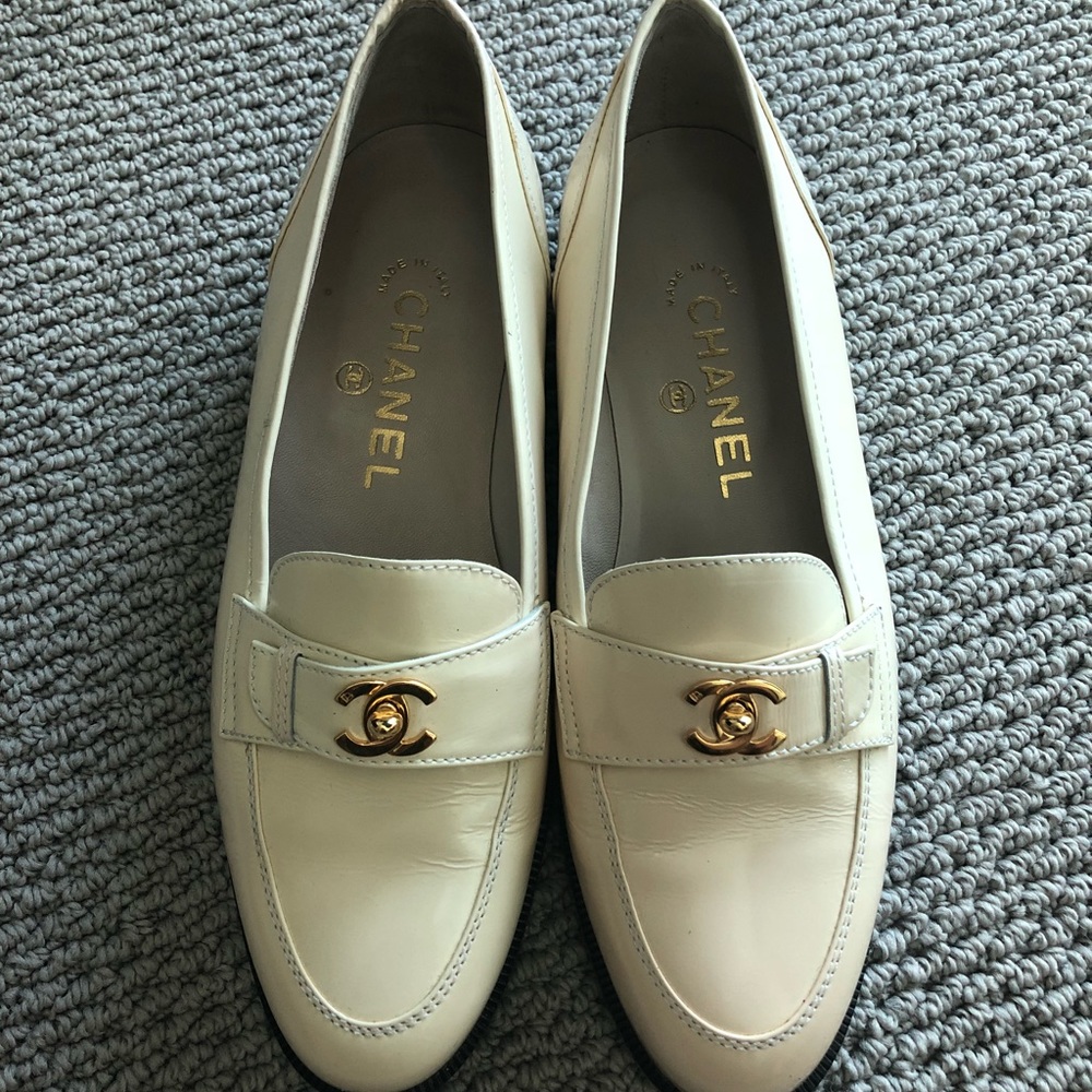 Vintage Chanel Turn Lock Loafers